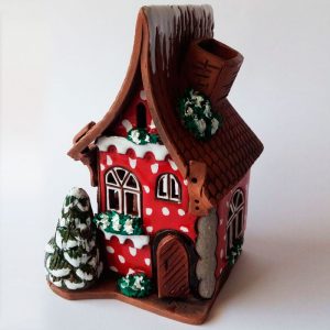 Portavelas Casita de Navidad